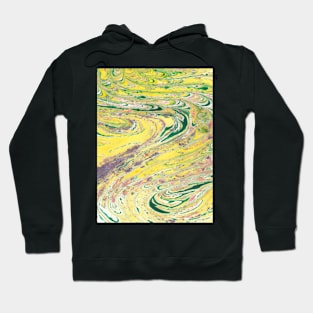 Marble yellow green Hoodie